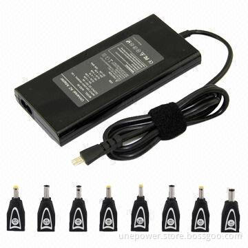 Universal-slim Laptop AC Adapter, 75W, Automatic, 8 Standard DC Connectors, Color Box Package
